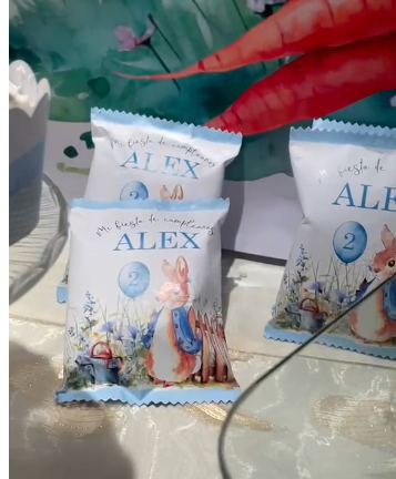 Botanas con envoltura personalizada